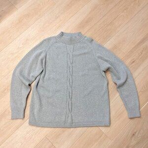 Pronto Uomo Sweater Unisex XL Knit Pullover Cotton Gray Dad/Grandpa Fisherman